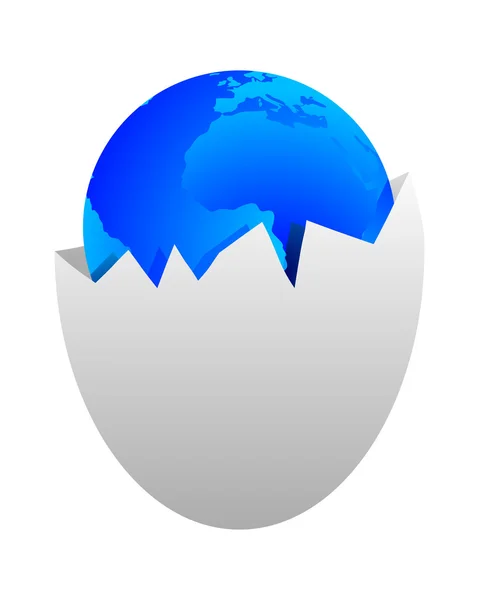 World in egg shell — Stock Photo, Image
