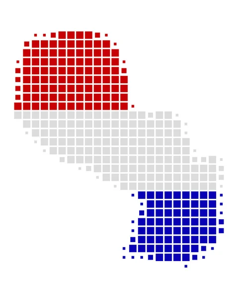 Karte und Flagge Paraguays — Stockfoto