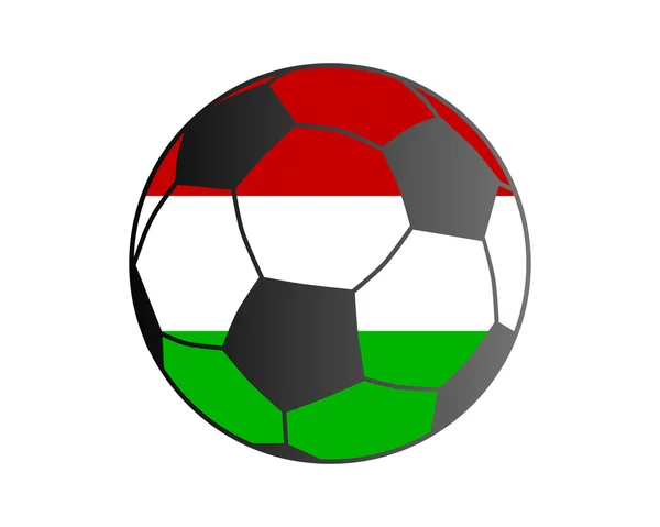 Vlajka Maďarska a fotbalový míč — Stock fotografie