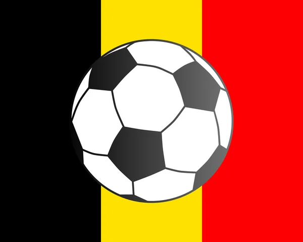Drapeau de Belgique et ballon de football — Photo