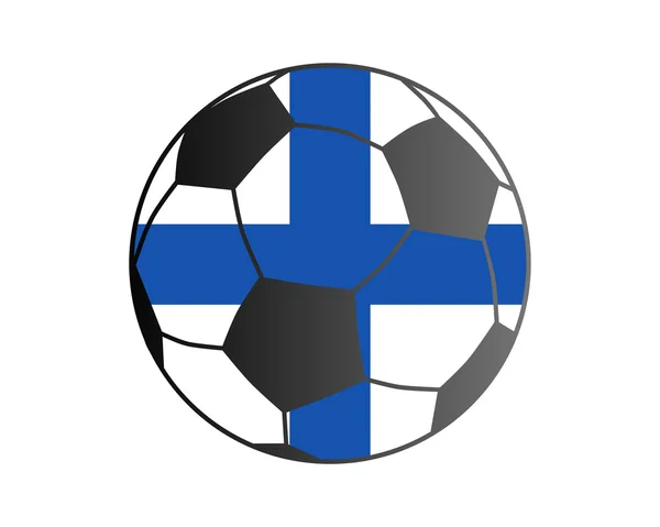 Drapeau de la Finlande et ballon de football — Photo