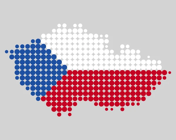 Karta och Tjeckiska republikens flagga — Stockfoto