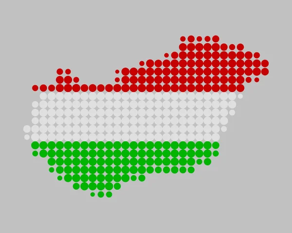 Mapa a vlajka Maďarska — Stock fotografie