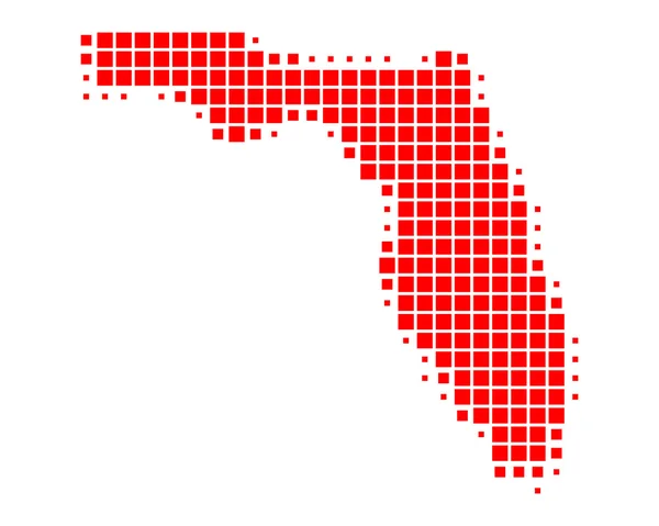 Ilustrace podrobné a přesné mapy z Floridy — Stock fotografie