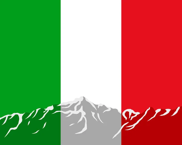 Bergen met vlag van Italië — Stockfoto