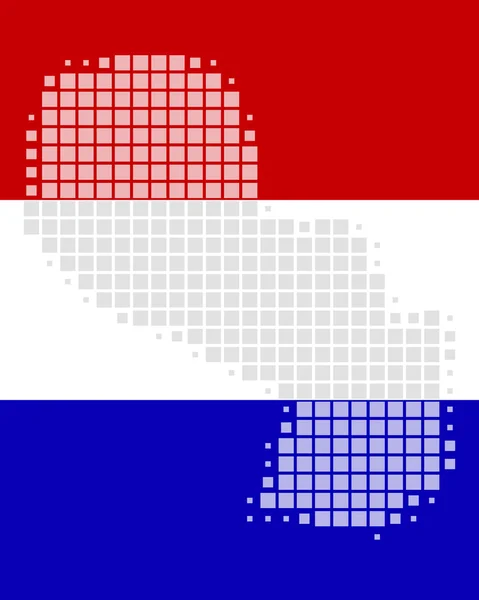 地図とパラグアイの旗 — ストック写真