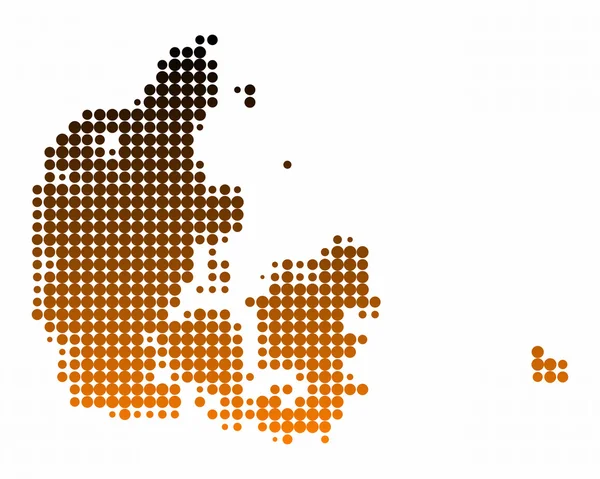 Mapa Dánska — Stock fotografie