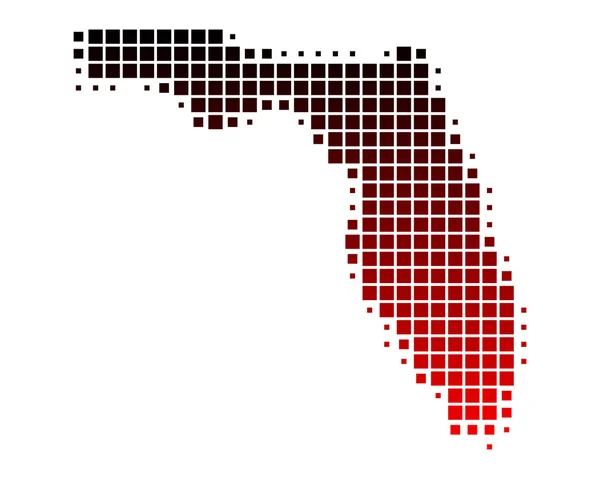 Ilustrasi peta Florida yang rinci dan akurat — Stok Foto