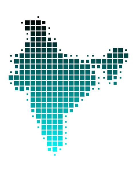 Detaillierte und präzise Abbildung der Landkarte Indiens — Stockfoto