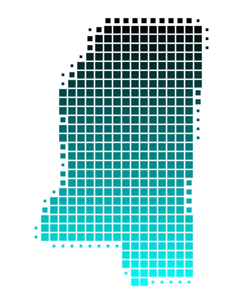 Докладну та точну ілюстрація карту Міссісіпі — стокове фото