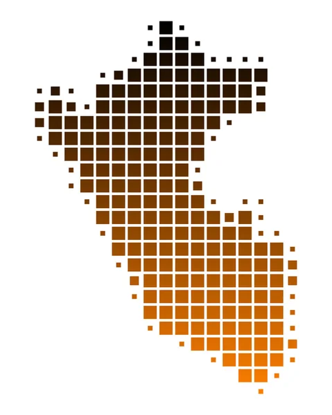 Illustrazione dettagliata e accurata della mappa di Perù — Foto Stock