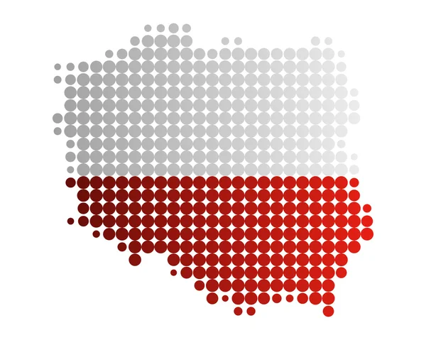 지도와 폴란드의 깃발 — 스톡 사진