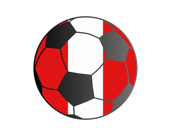 Drapeau du Pérou et ballon de football — Photo