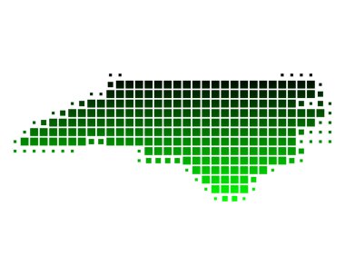 Kuzey carolina Haritası ayrıntılı ve doğru çizimi