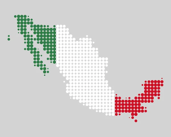 Kaart en vlag van Mexico — Stockfoto