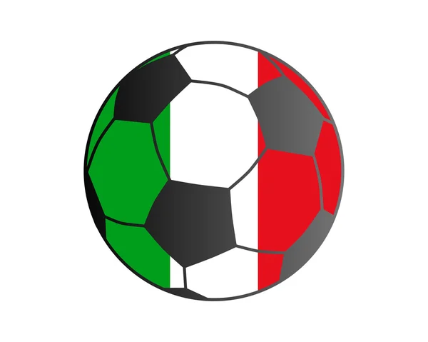 Bandiera Italia e pallone da calcio — Foto Stock