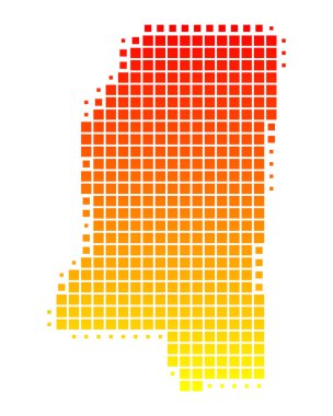 mississippi Haritası ayrıntılı ve doğru çizimi