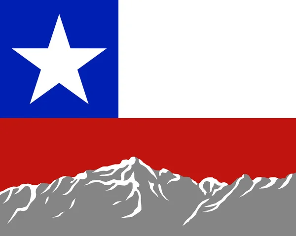 Chile zászlaja-hegység — Stock Fotó