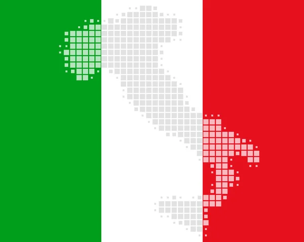 Χάρτης και Σημαία Ιταλίας — Φωτογραφία Αρχείου