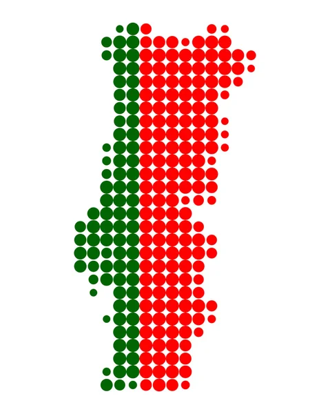 Kaart en vlag van Portugal — Stockfoto