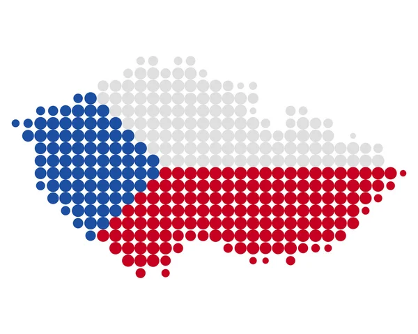 Kaart en de vlag van Tsjechië — Stockfoto