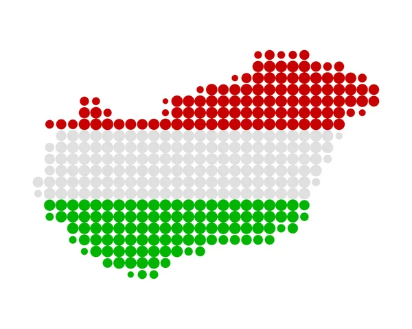 Mapa a vlajka Maďarska — Stock fotografie