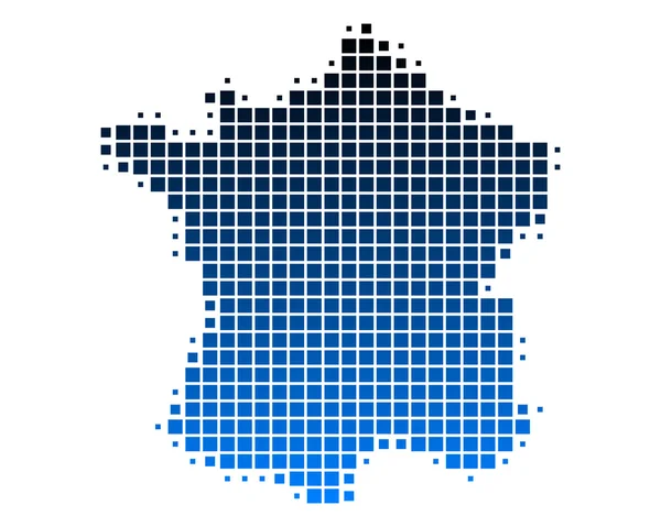 Detaillierte und genaue Abbildung der Landkarte von Frankreich — Stockfoto