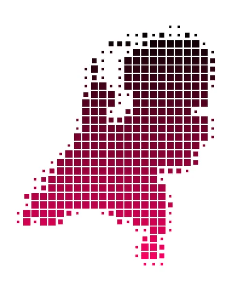 Ilustração detalhada e precisa do mapa dos Países Baixos — Fotografia de Stock