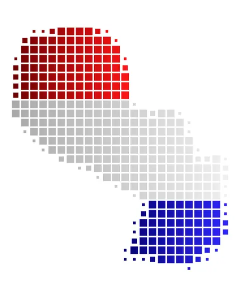 Karte und Flagge Paraguays — Stockfoto