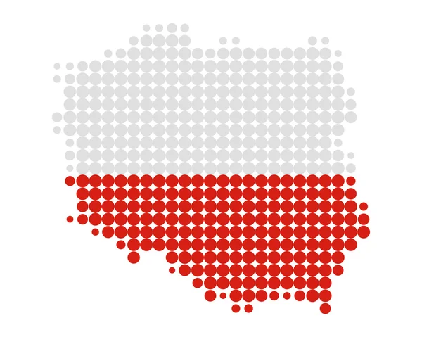 Карта и флаг Польши — стоковое фото