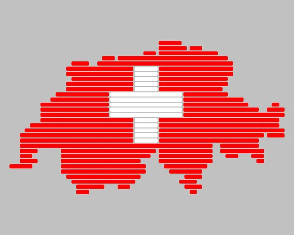 Kaart en vlag van Zwitserland — Stockfoto