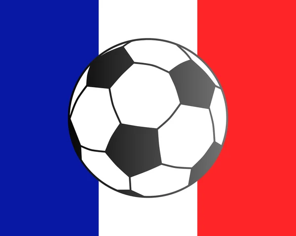 Drapeau de France et ballon de football — Photo