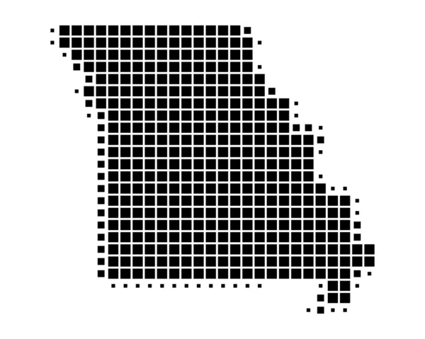 Illustrazione dettagliata e accurata della mappa di Missouri — Foto Stock