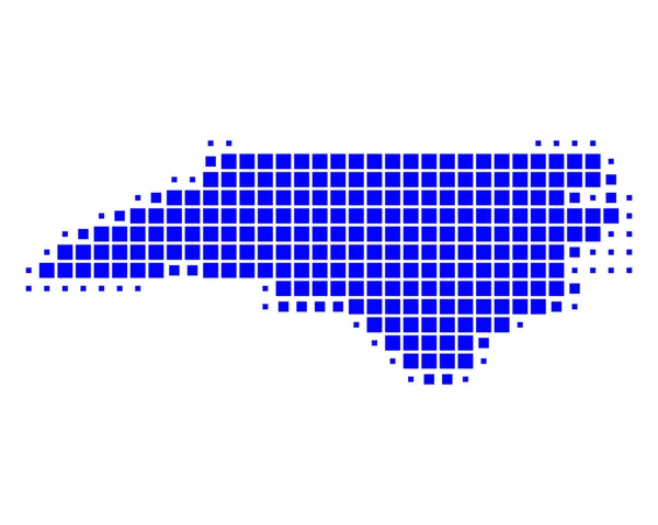 Illustrazione dettagliata e accurata della mappa di Carolina del Nord — Foto Stock