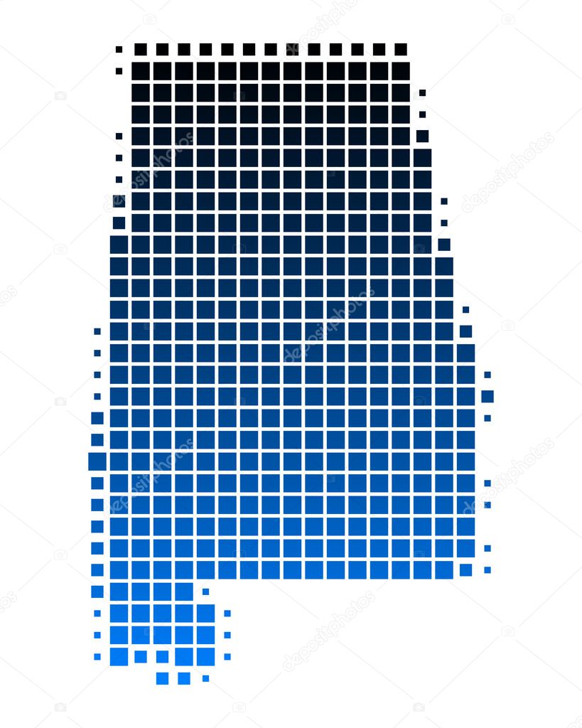 Detailed and accurate illustration of map of Alabama