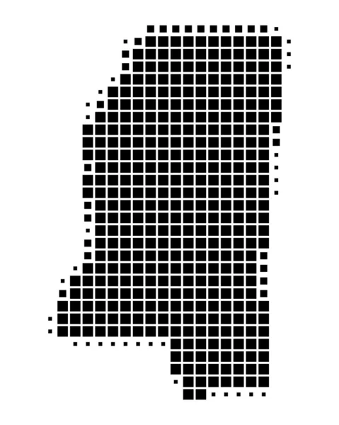 ミシシッピ州のマップの詳細かつ正確なイラスト — ストック写真