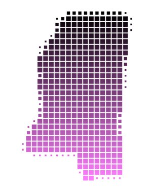 mississippi Haritası ayrıntılı ve doğru çizimi