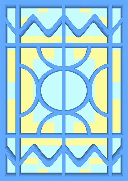 6. gebrandschilderde ramen. — Stockvector