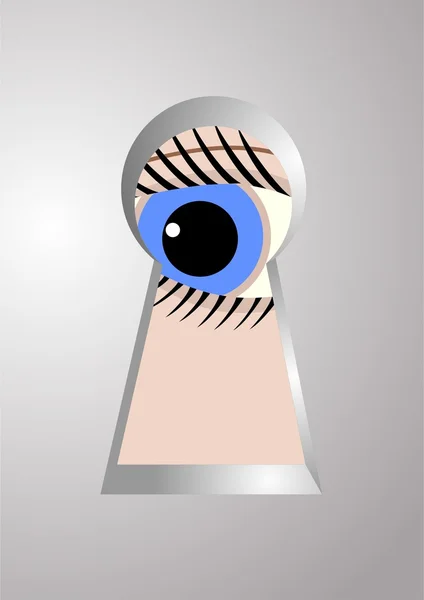 stock vector The eye in the keyhole.