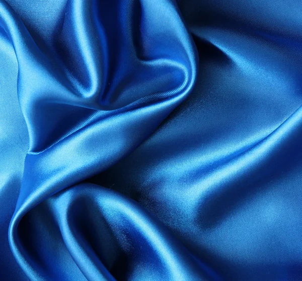 Liso elegante seda azul como fondo — Foto de Stock