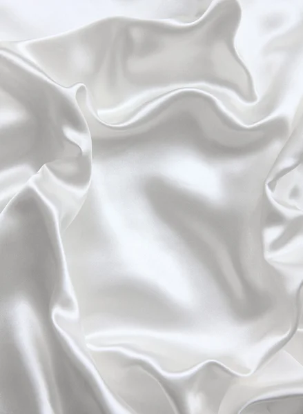 Smooth elegant white silk as wedding background — Stock Photo, Image