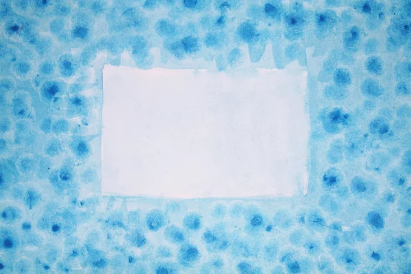 Suluboya çerçeve arka plan mavi katmanlar üzerinde kağıt t ile — Stok fotoğraf