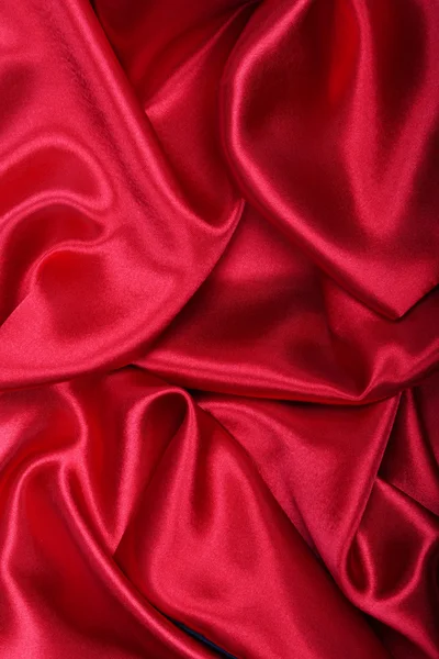 Smooth elegant red silk as background — Stock Photo, Image