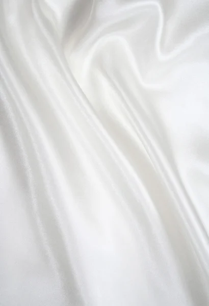 Slät elegant vit siden som bröllop bakgrund — Stockfoto
