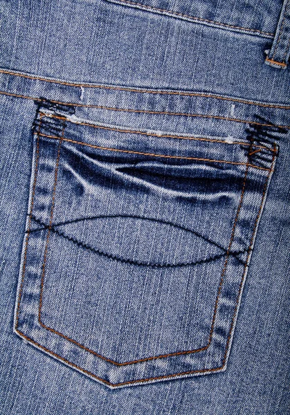 Blue jeans weefsel met zak — Stockfoto