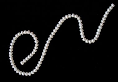 White pearls on the black silk clipart