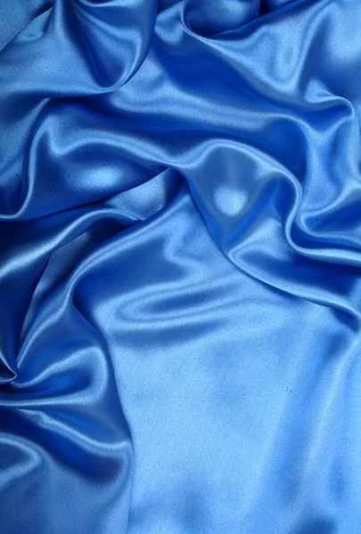 Liscio elegante seta blu può utilizzare come sfondo — Foto Stock