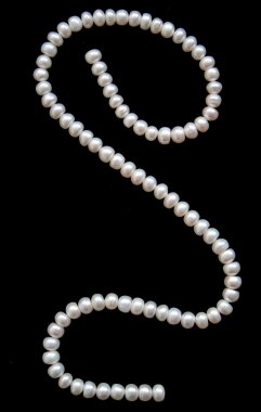 White pearls on the black silk clipart