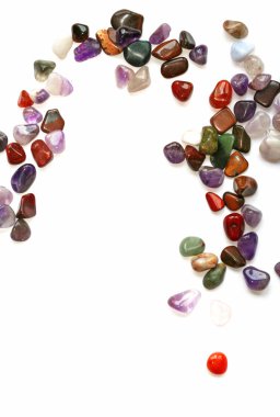 Semiprecious stones on white background clipart