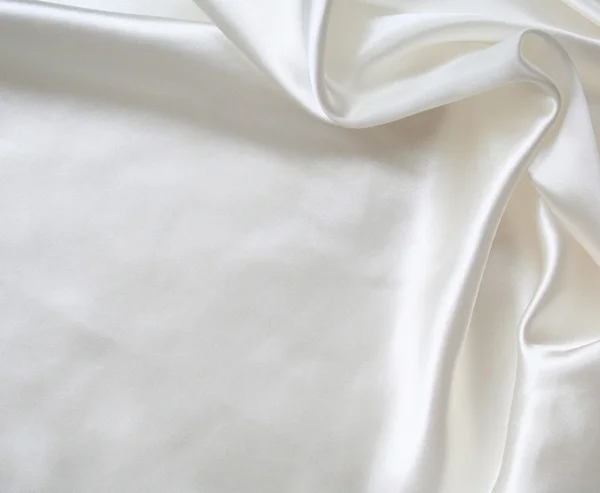 Liso elegante satén blanco como fondo — Foto de Stock